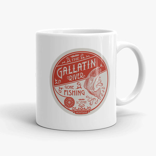 Gallatin River Gone Fishing, coffee mug, 11 oz, front