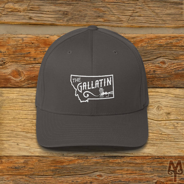 Gallatin River, Fly Fishing Ball Cap, Dark Grey