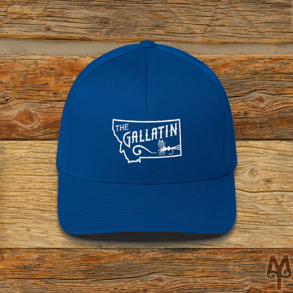 Gallatin River, Fly Fishing Ball Cap, Royal Blue