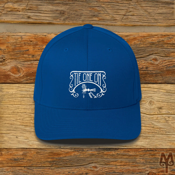 Tie One On, Fly Tying Ball Cap, Royal Blue