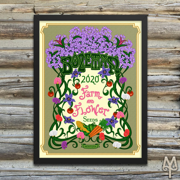 New Bozeman Farm And Flower, framed poster