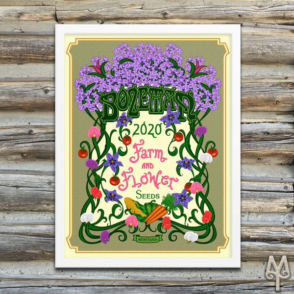 New Bozeman Farm And Flower, framed poster