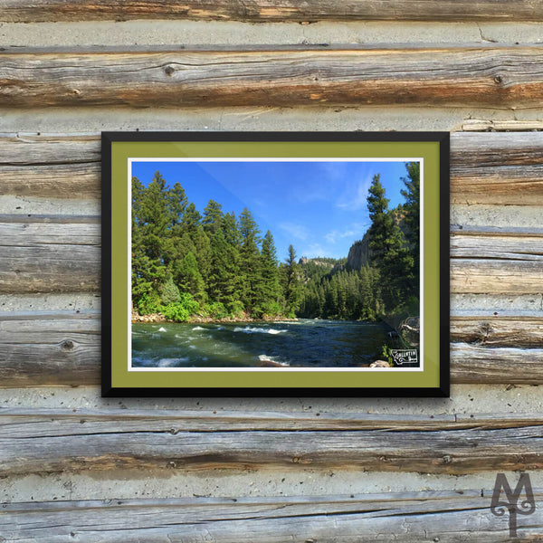 Gallatin River, Squaw Creek, framed poster, 16 X 12