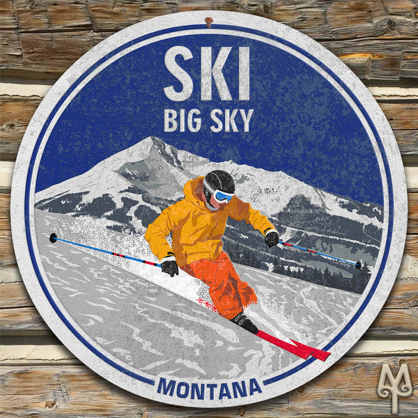Vintage Ski Big Sky, Montana, Wall Sign