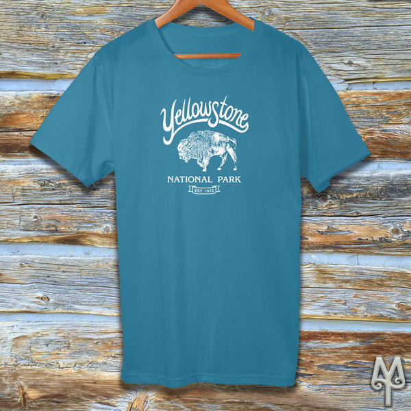 Yellowstone Bison, white logo t-shirt