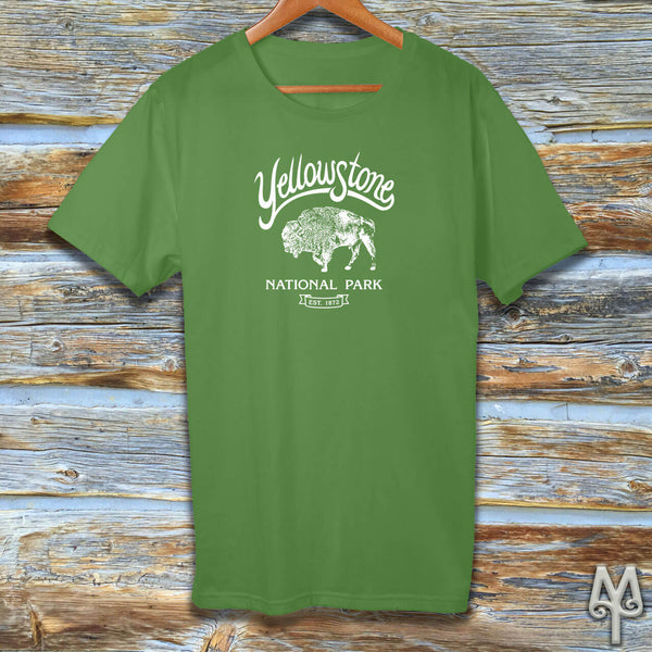 Yellowstone Bison, white logo t-shirt