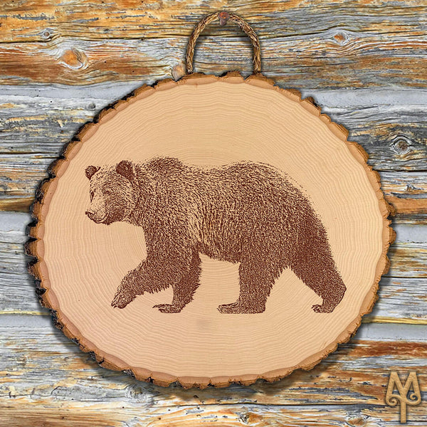 Merry Christmas, Grizzly Bear, Bass Wood Sign