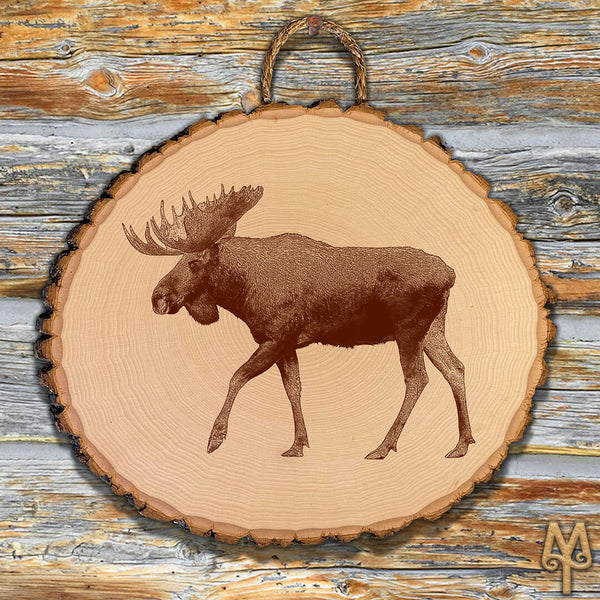 Merry Christmas, Montana Home Moose, Bass Wood Sign